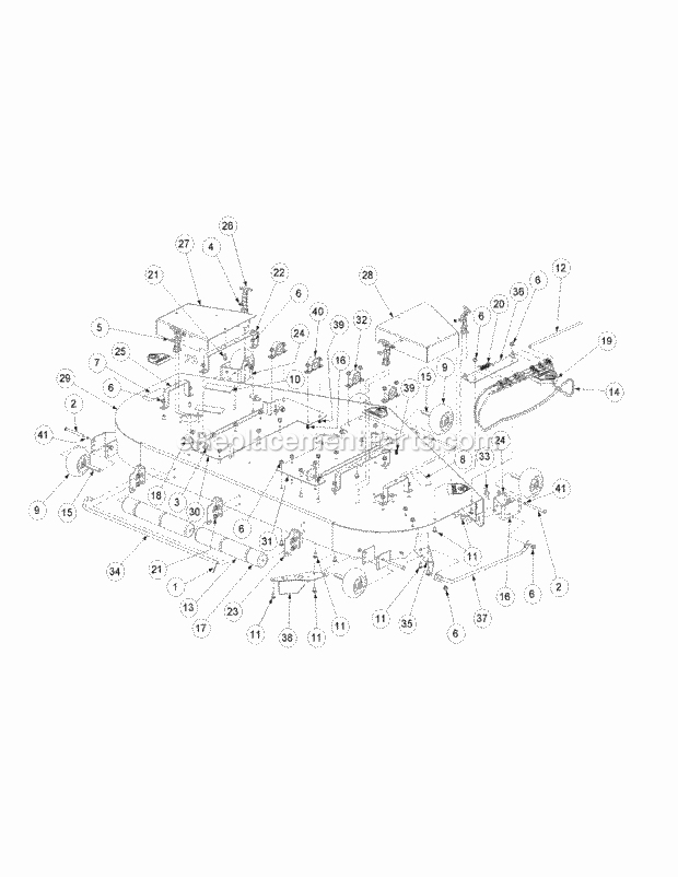 Fabricated Cutter Deck 72-Inch Diagram and Parts List for M72-KW 53BB5GFZ750 Cub Cadet Sprayer